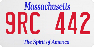 MA license plate 9RC442