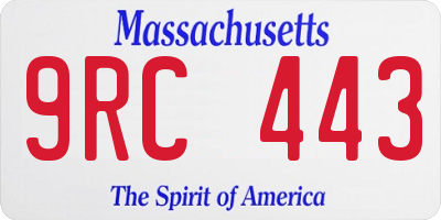 MA license plate 9RC443