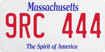MA license plate 9RC444