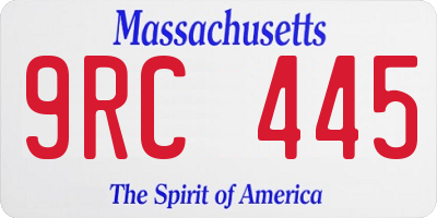 MA license plate 9RC445