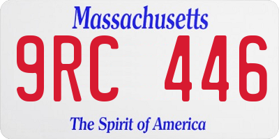 MA license plate 9RC446