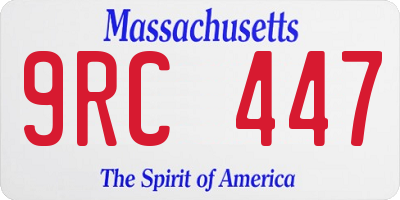 MA license plate 9RC447