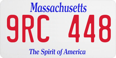 MA license plate 9RC448