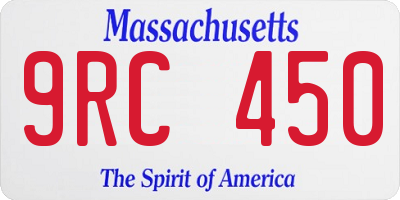 MA license plate 9RC450