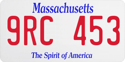 MA license plate 9RC453