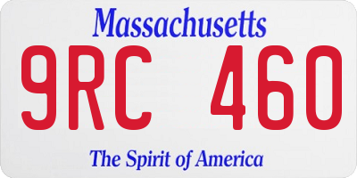 MA license plate 9RC460