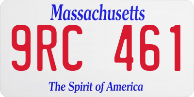 MA license plate 9RC461