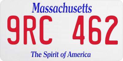 MA license plate 9RC462
