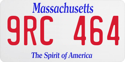 MA license plate 9RC464