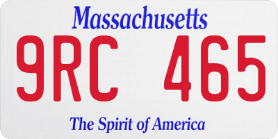 MA license plate 9RC465