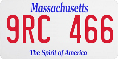 MA license plate 9RC466