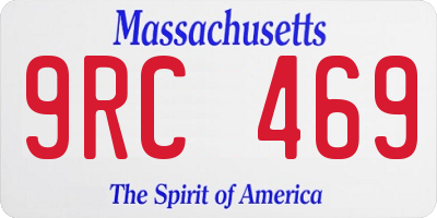 MA license plate 9RC469
