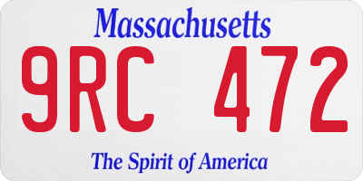 MA license plate 9RC472