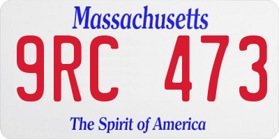 MA license plate 9RC473