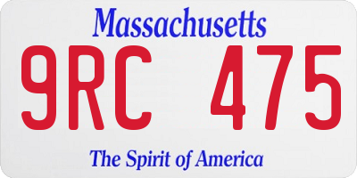 MA license plate 9RC475