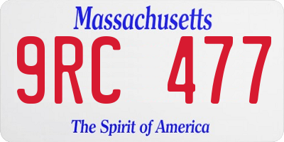 MA license plate 9RC477