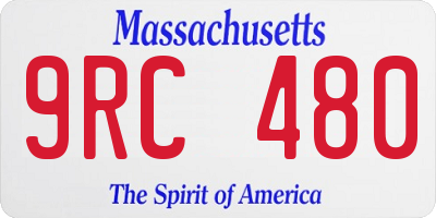 MA license plate 9RC480