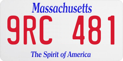 MA license plate 9RC481