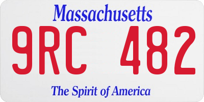 MA license plate 9RC482