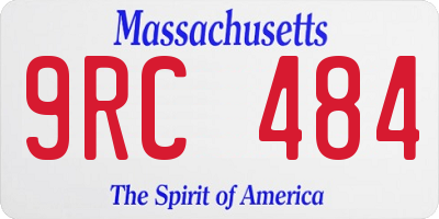 MA license plate 9RC484