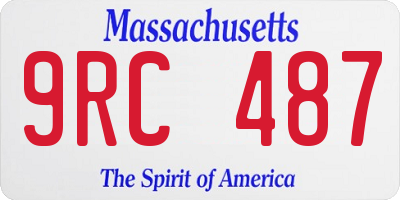 MA license plate 9RC487