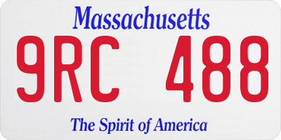 MA license plate 9RC488
