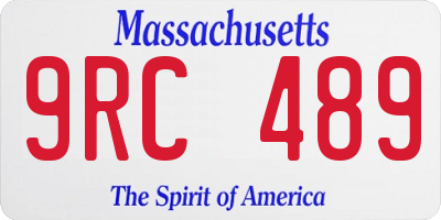 MA license plate 9RC489