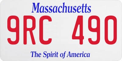 MA license plate 9RC490