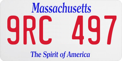 MA license plate 9RC497