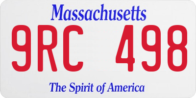 MA license plate 9RC498