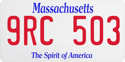 MA license plate 9RC503