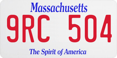 MA license plate 9RC504