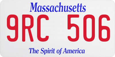 MA license plate 9RC506