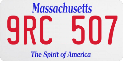 MA license plate 9RC507