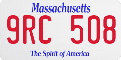 MA license plate 9RC508