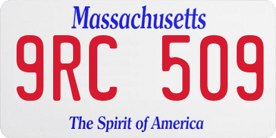 MA license plate 9RC509