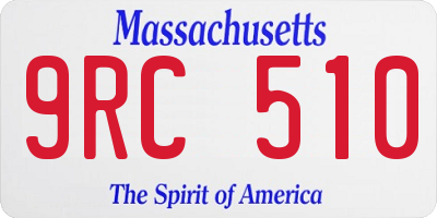 MA license plate 9RC510