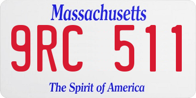 MA license plate 9RC511