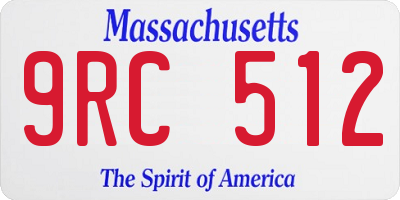 MA license plate 9RC512