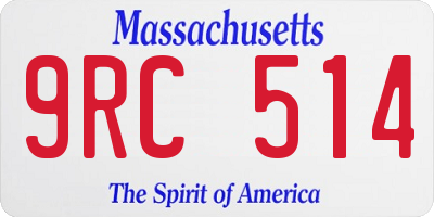 MA license plate 9RC514