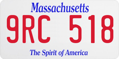 MA license plate 9RC518