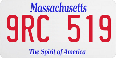 MA license plate 9RC519