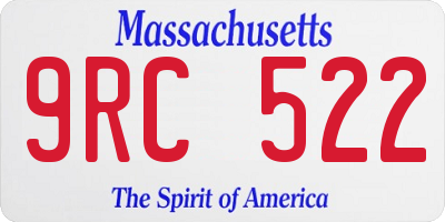 MA license plate 9RC522