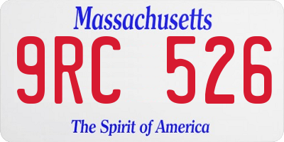 MA license plate 9RC526