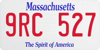 MA license plate 9RC527