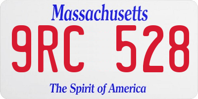 MA license plate 9RC528