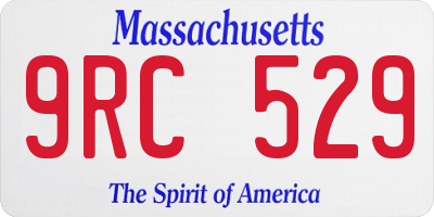 MA license plate 9RC529