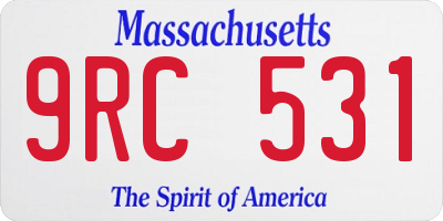 MA license plate 9RC531
