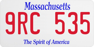 MA license plate 9RC535