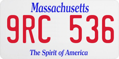 MA license plate 9RC536